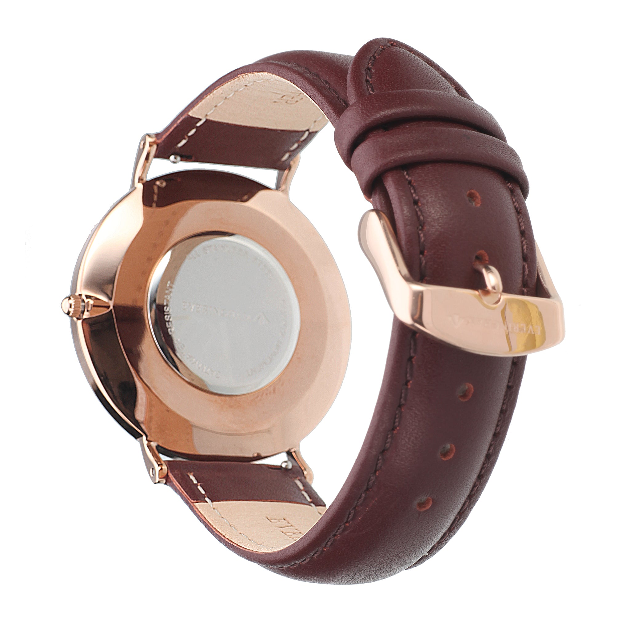 Brown Leather Strap & Rose Gold Buckle