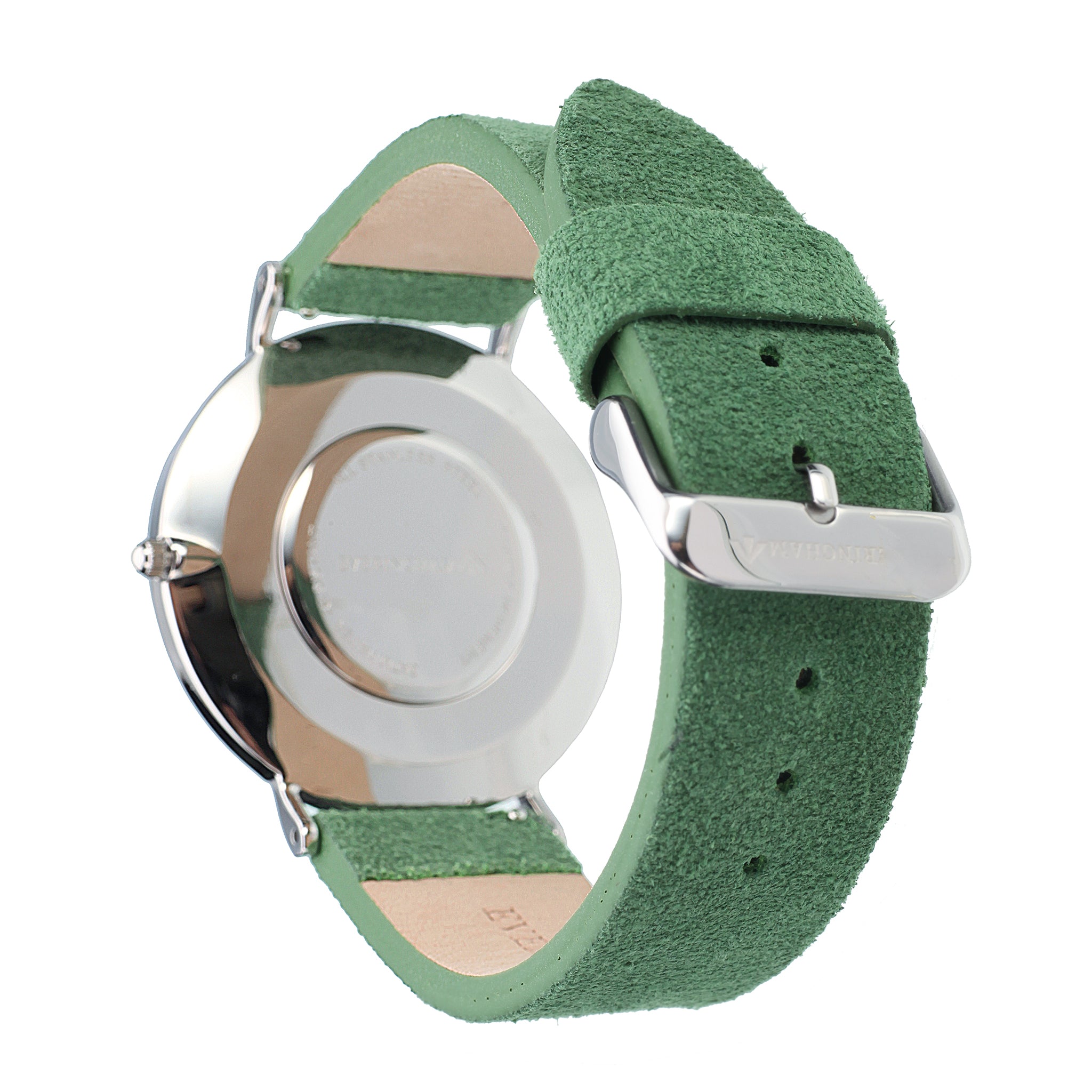 Green Suede Strap & Silver Buckle